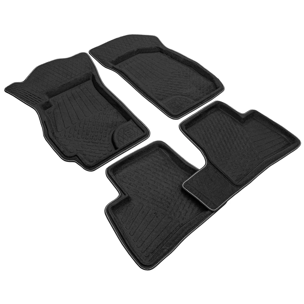 Коврики в салон 3D Evaplast ворсовые Черный Hyundai Accent 2001-2010 Rezkon 4520010100