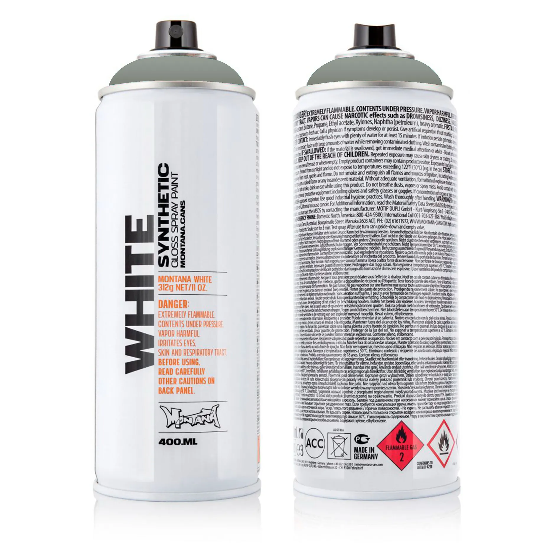 Краска WHITE серая MONTANA CANS 7050 WHT
