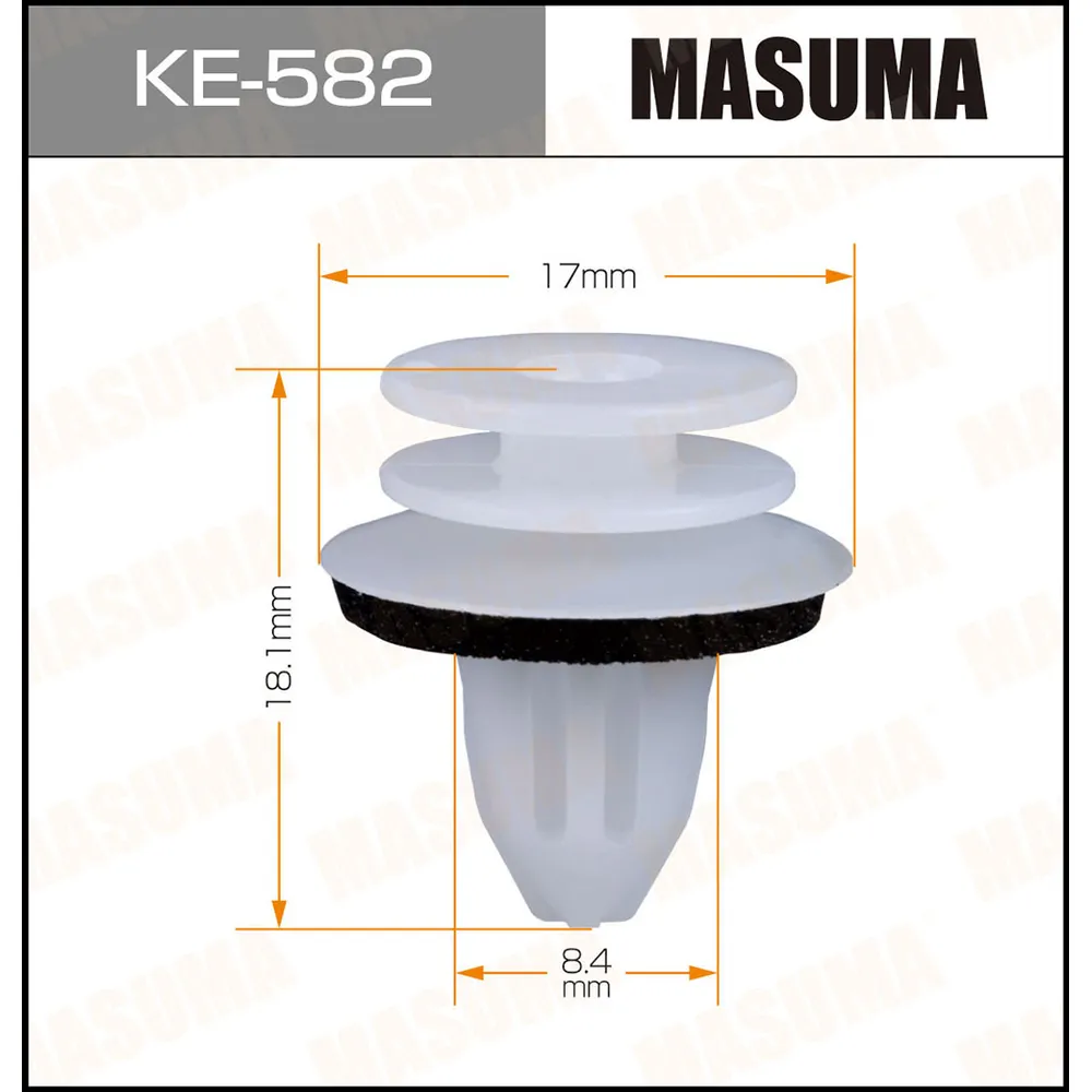 Клипса автомобильная уп.50 MASUMA KE-582