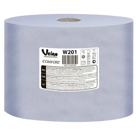 Салфетка бумажная двухслойная протирочная Veiro Professional W201 24x35 см голубая рулон1000 листов