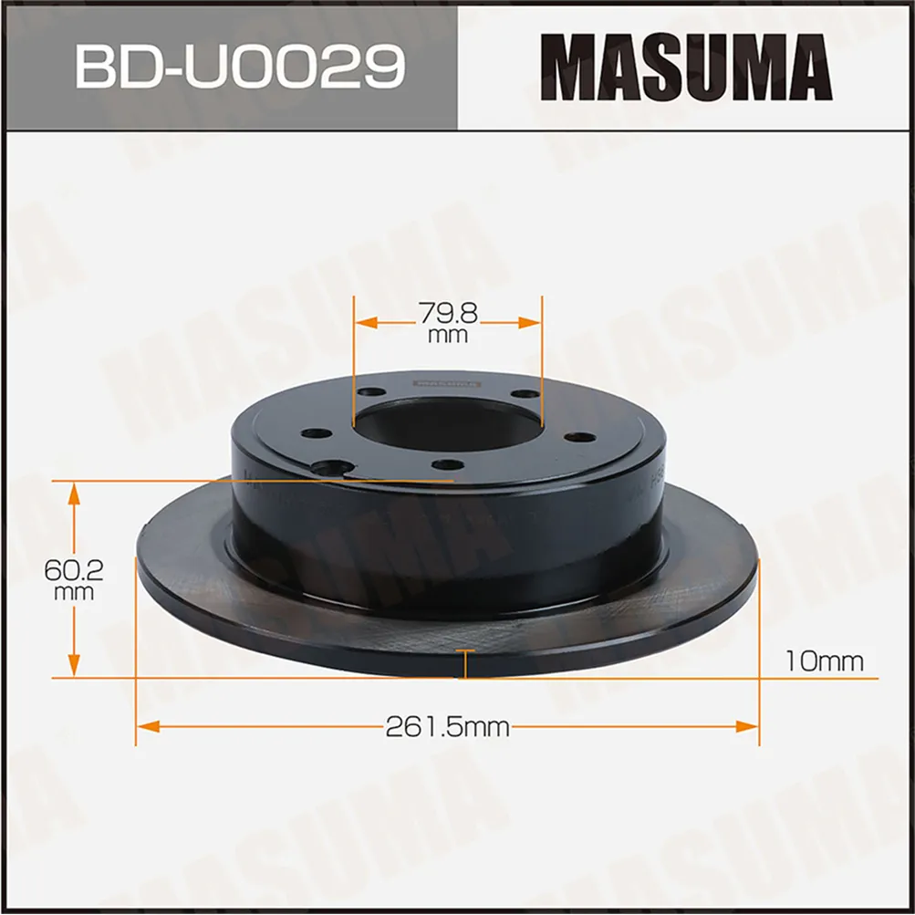 Диск тормозной , rear MITSUBISHI LANCER / CY#A уп.2 MASUMA BDU0029