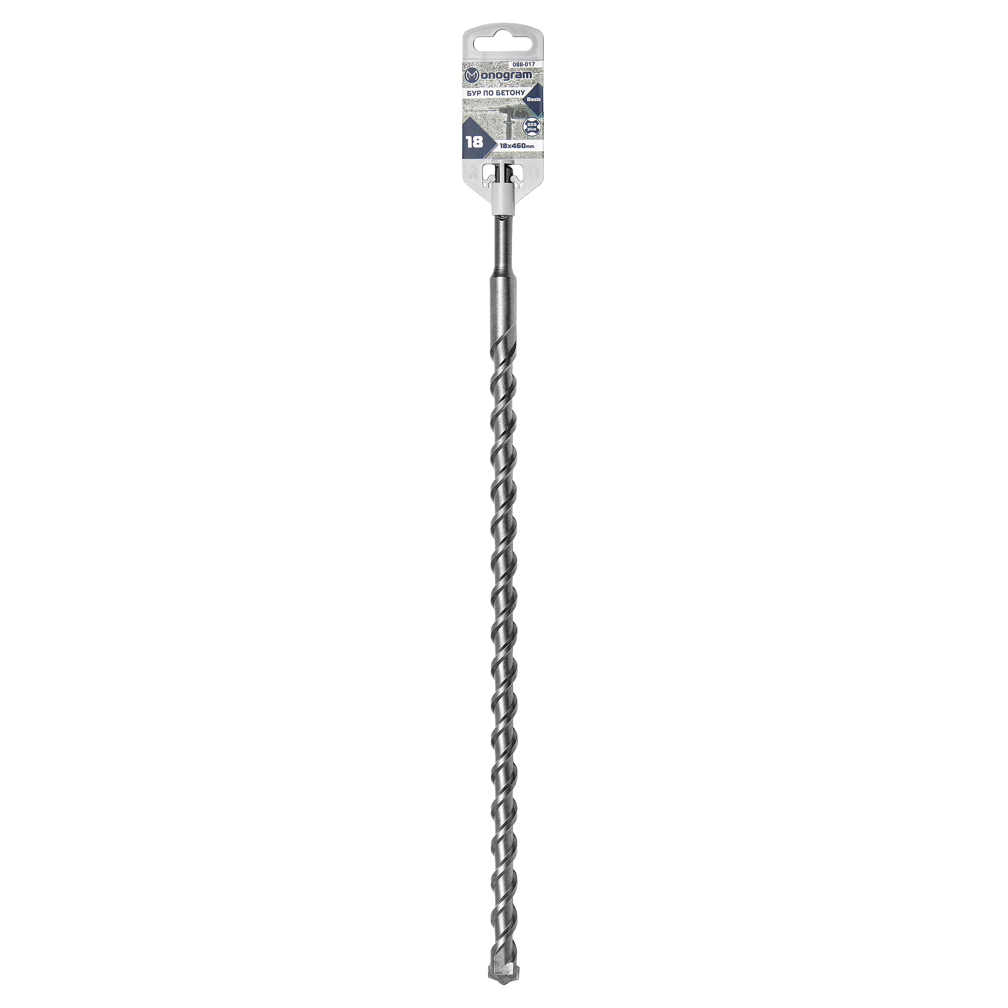 Бур по бетону MONOGRAM SDS-plus 18x400/460 мм Basis Monogram 088-017