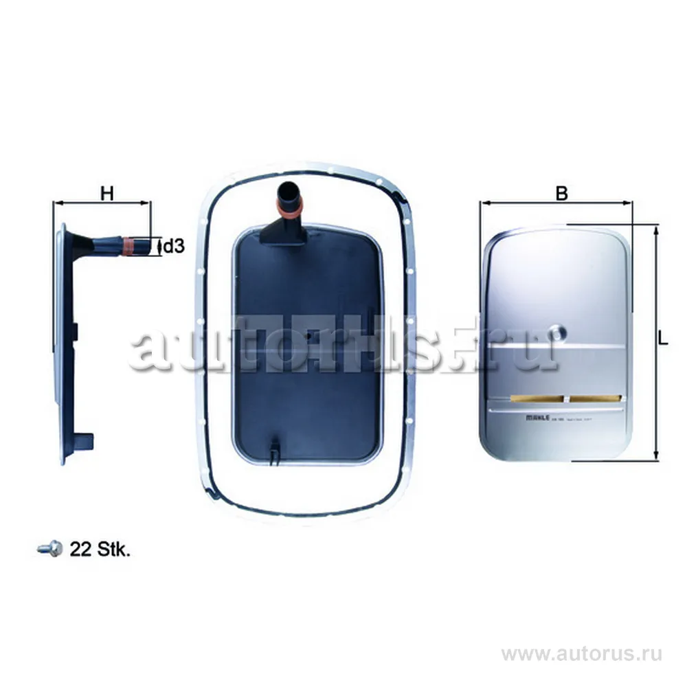Фильтр АКПП с прокладкой поддона BMW 3-E46 / 5-E39 / X3-Е83 / Z3 M52/M54 KNECHT/MAHLE HX165KIT