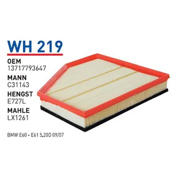 Фильтр воздушный WUNDER FILTER WH-219