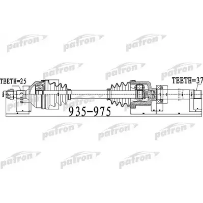 Полуось передний мост справа 25x935x58,5x37 PEUGEOT 3008 1 PATRON PDS0528