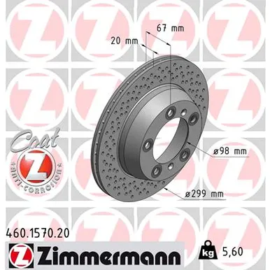 Тормозной диск ZIMMERMANN 460157020