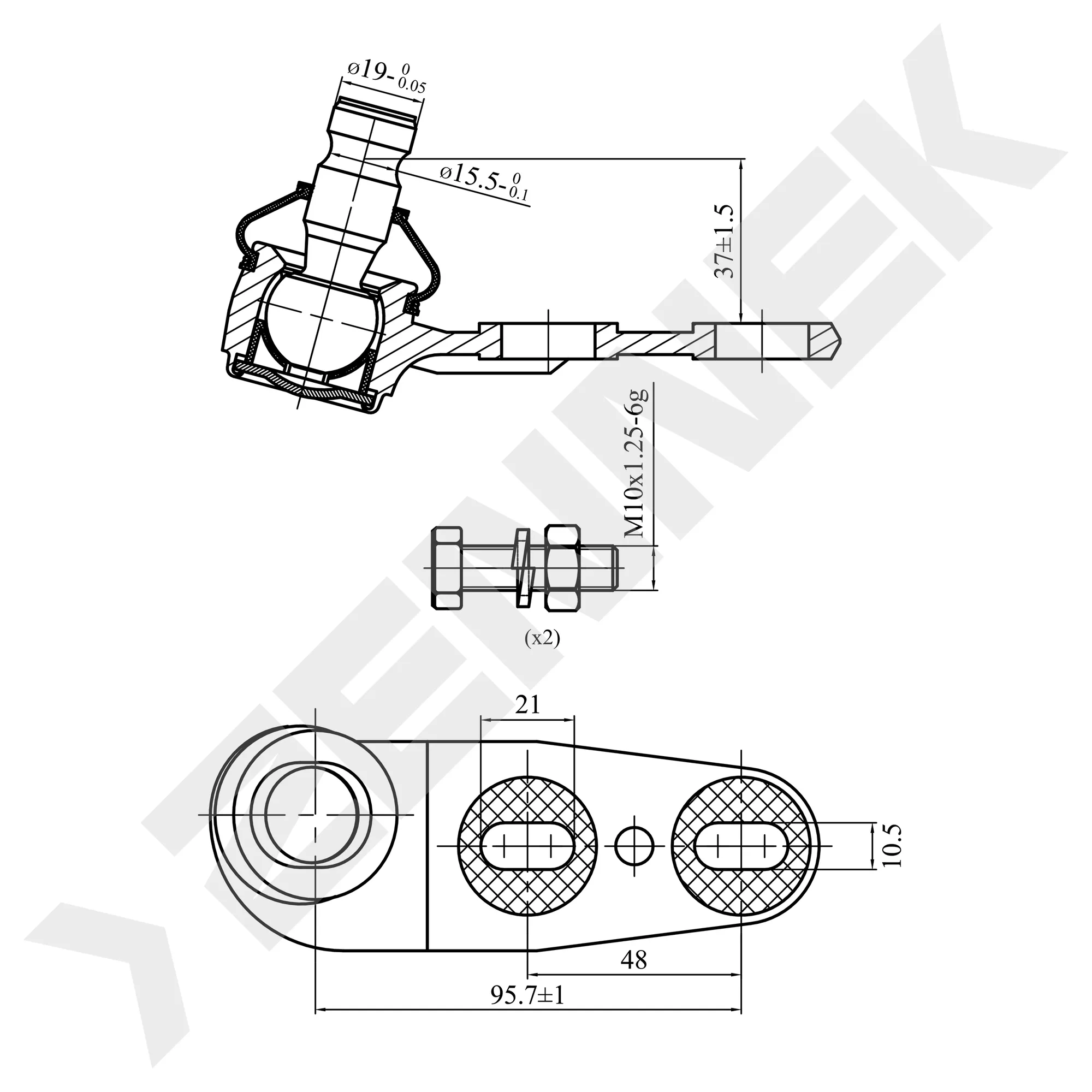 Опора шаровая левая с гидроусилителем AUDI 80/90 88-9 ZENNEK DBJ0003