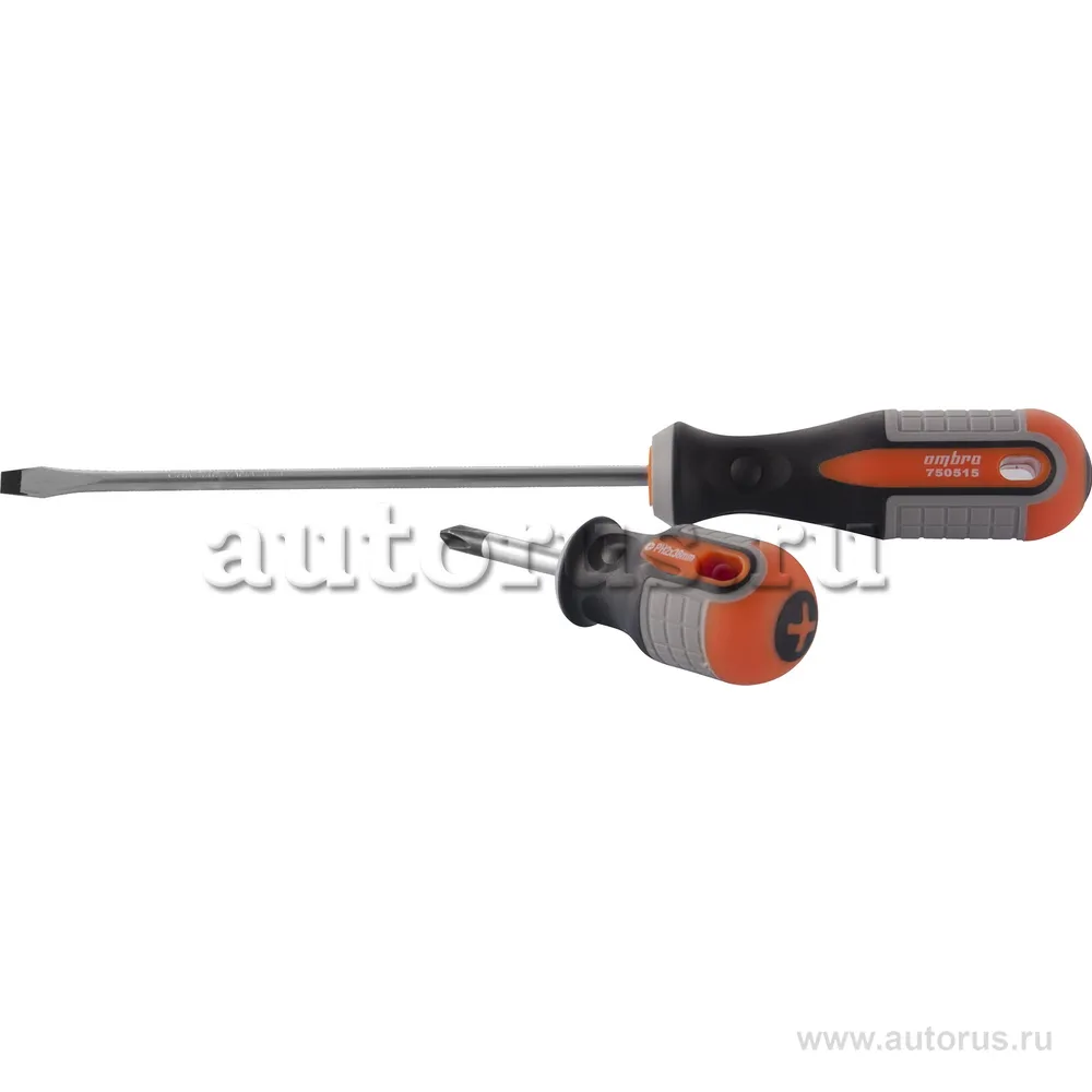 Отвертка ROUND GRIP шлицевая SL8x200 мм . OMBRA 752820