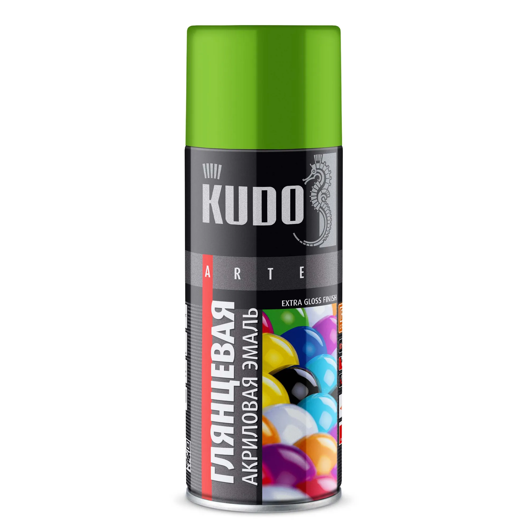 Эмаль универсальная акриловая RAL 6018 салатовая высокоглянцевая KUDO KUDO KUA6018