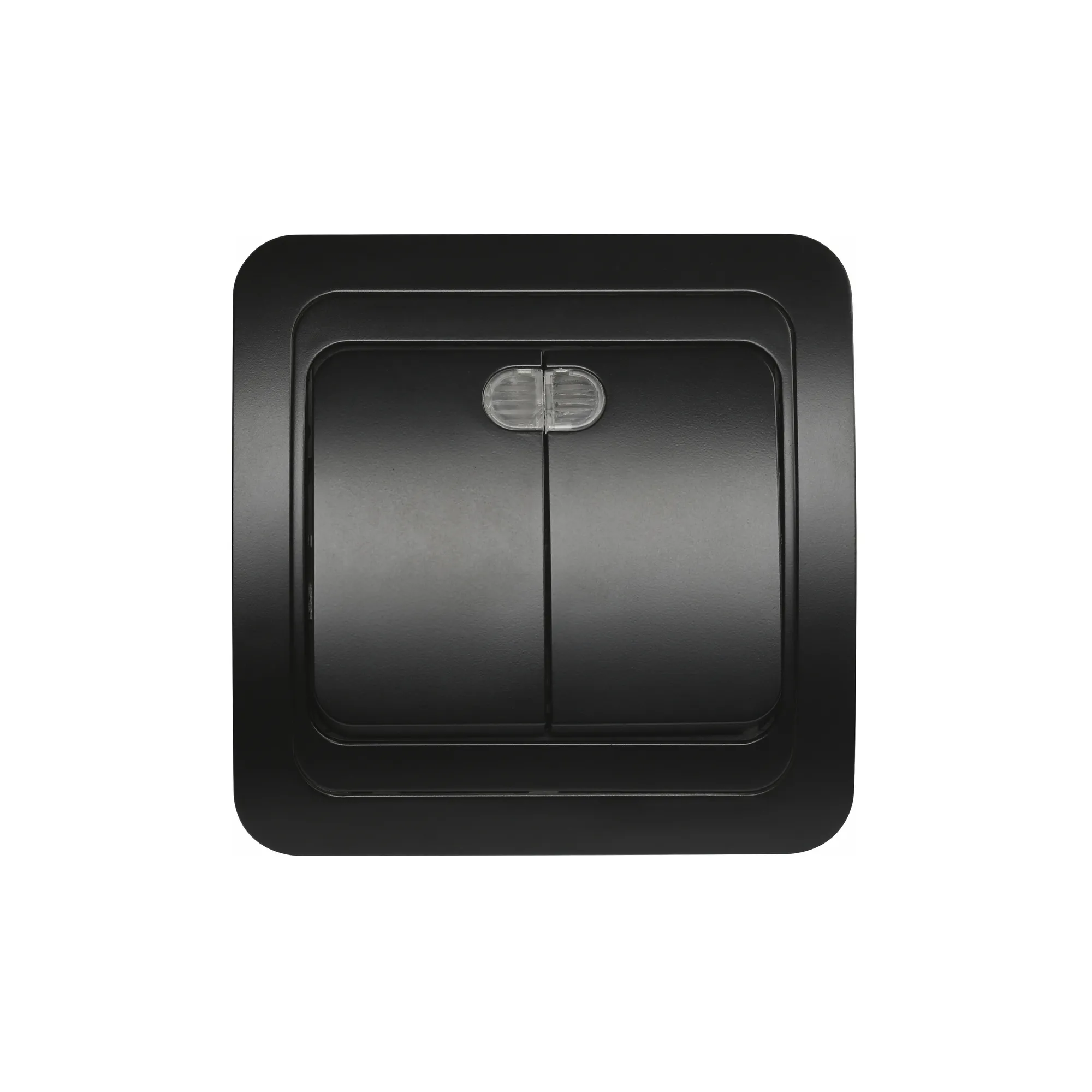 Выключатель 2-клавишный с индикатором 10а черный марс SMARTBUY SBE-02B-10-SW2-1-C