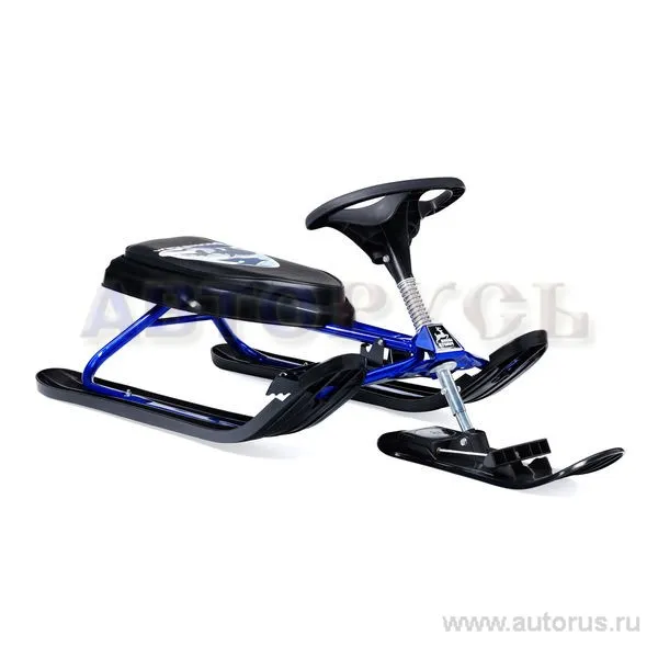 Снегокат детский с рисунком Медведь рама сталь синяя SNOWSTORM PRO X35230
