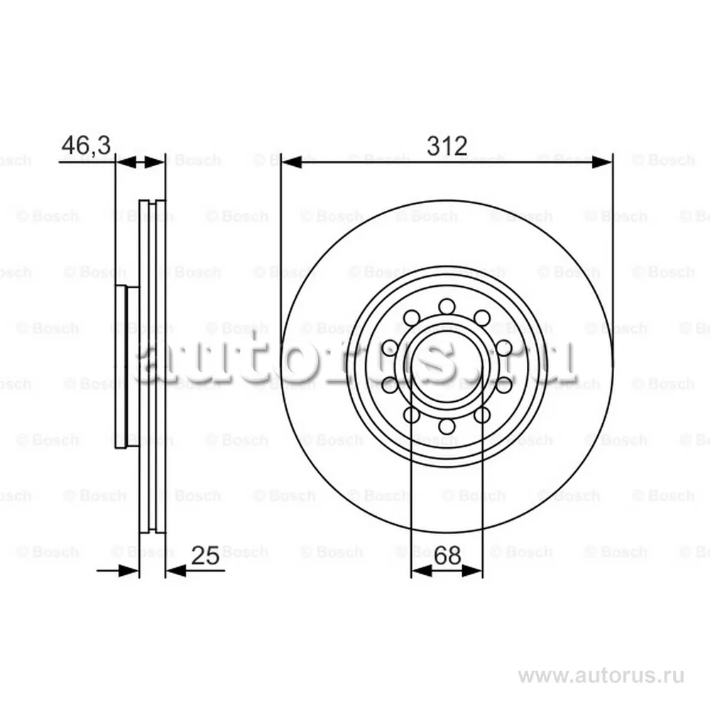 Диск тормозной BOSCH 0986479S23
