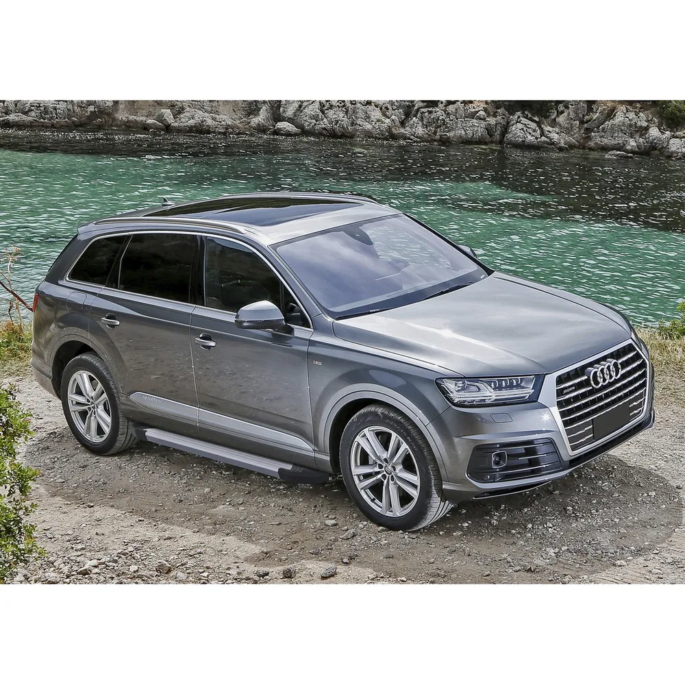 Порог-площадка Silver F193AL + комплект крепежа, RIVAL, Audi Q7 2015-2020- Audi Q7 II F193AL.0304.1