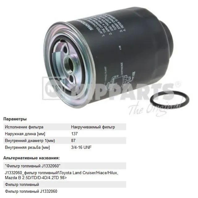 Фильтр топливный NIPPARTS J1332060