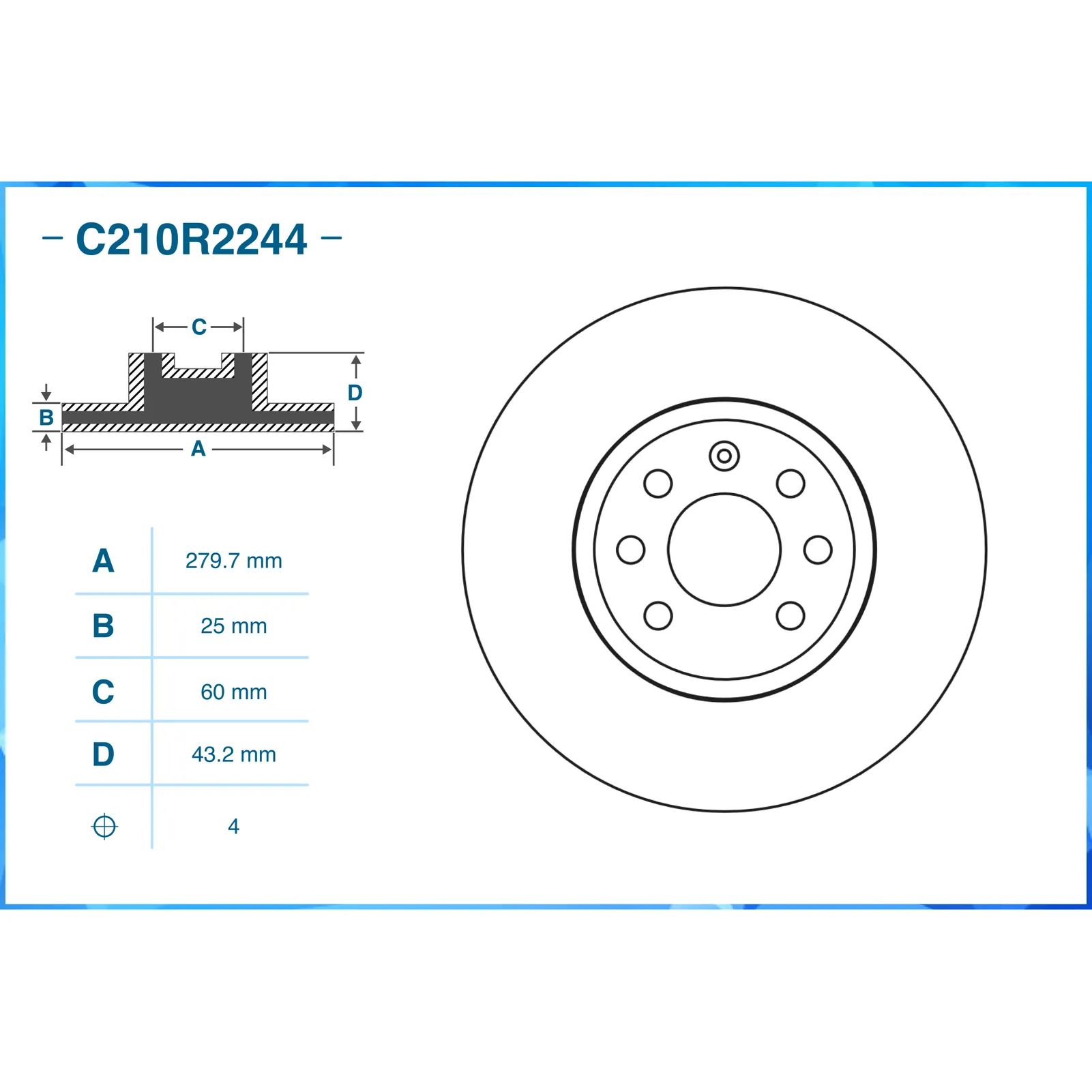 Диск тормозной передний CWORKS C210R2244