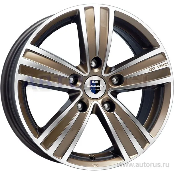 Диск литой R16 7J 5x120/65.1 ET43 КИК да Винчи алмаз брасс 11745