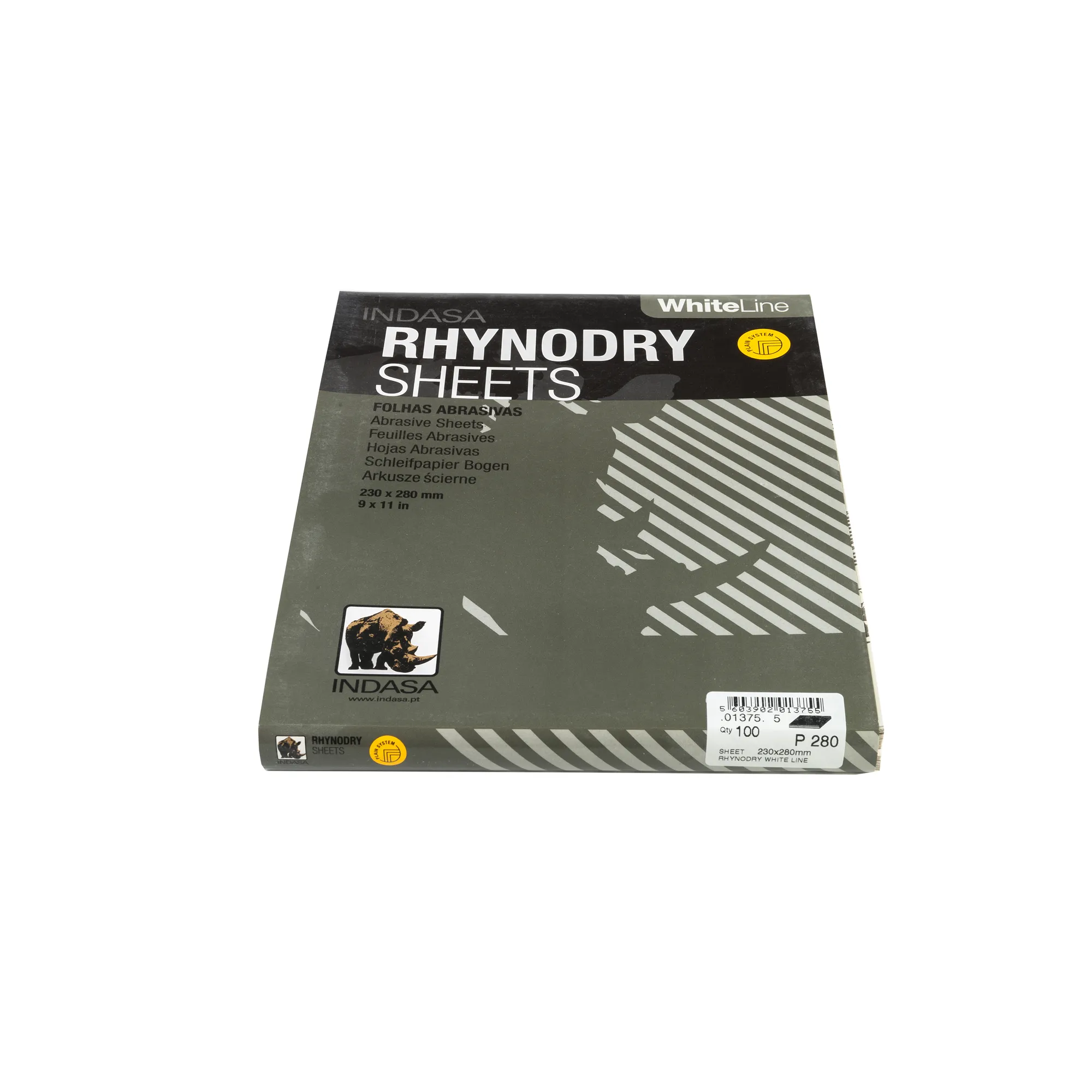 Лист RHYNODRY 230ммx280мм Р280 (1уп.х100шт) Indasa 01375