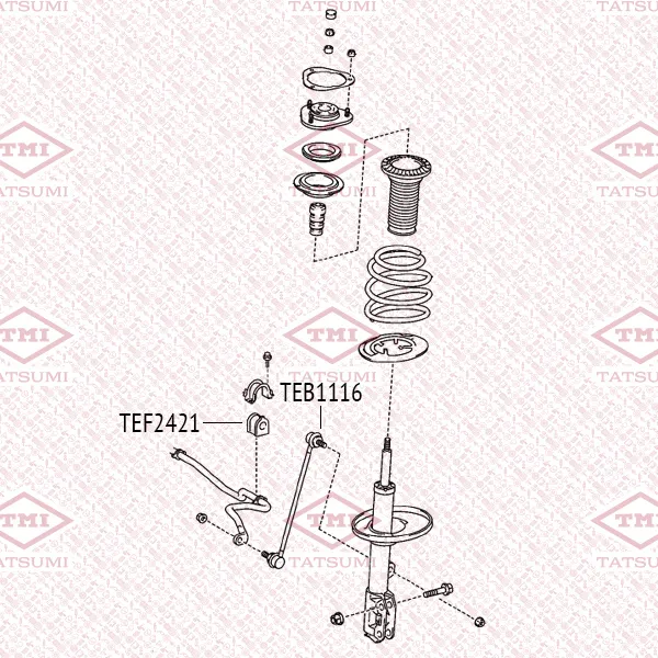 Тяга стабилизатора передняя L/R TOYOTA Avensis Verso/Picnic/Noah/Voxy/Ipsum 01-> TATSUMI TEB1116