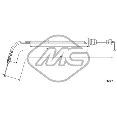 Трос газа Y 1,2 ALL Metalcaucho 82120