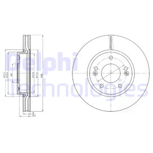 Диск тормозной передний KIA CERATO 08-/ SOUL 08-/KIA CEED DELPHI BG4281C