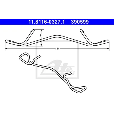 Пружина (тормозная) FORD FIESTA / MAZDA 2 / TOYOTA YARIS 1 ШТ. ATE 11.8116-0327.1