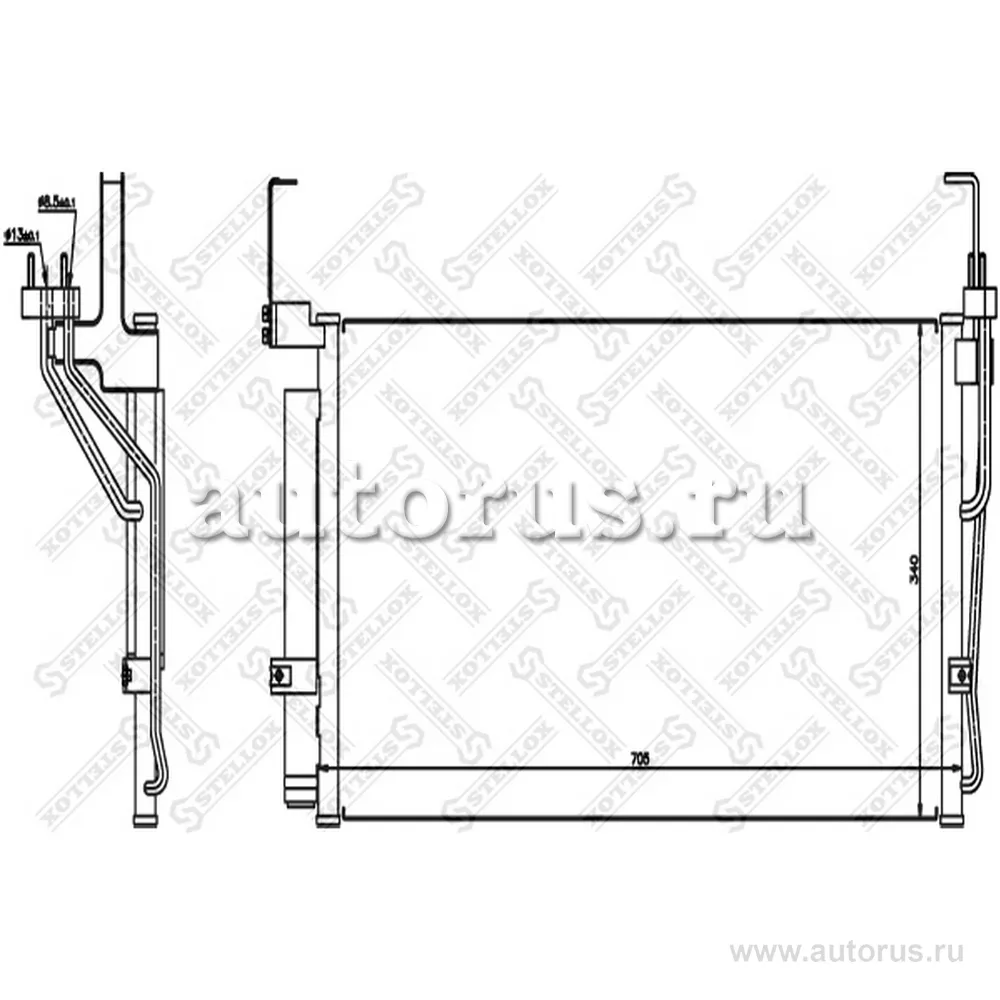Радиатор конд. Hyundai Santa STELLOX 10-45033-SX