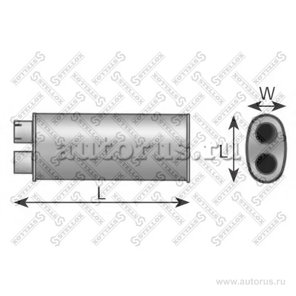 Резонатор(бочка) глушителя овальный MB STELLOX 8203062_SX