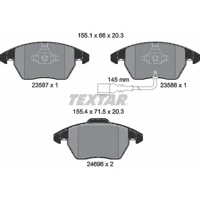 Колодки передние AD VW SEAT SKODA PA 03->06 TEXTAR 2469602