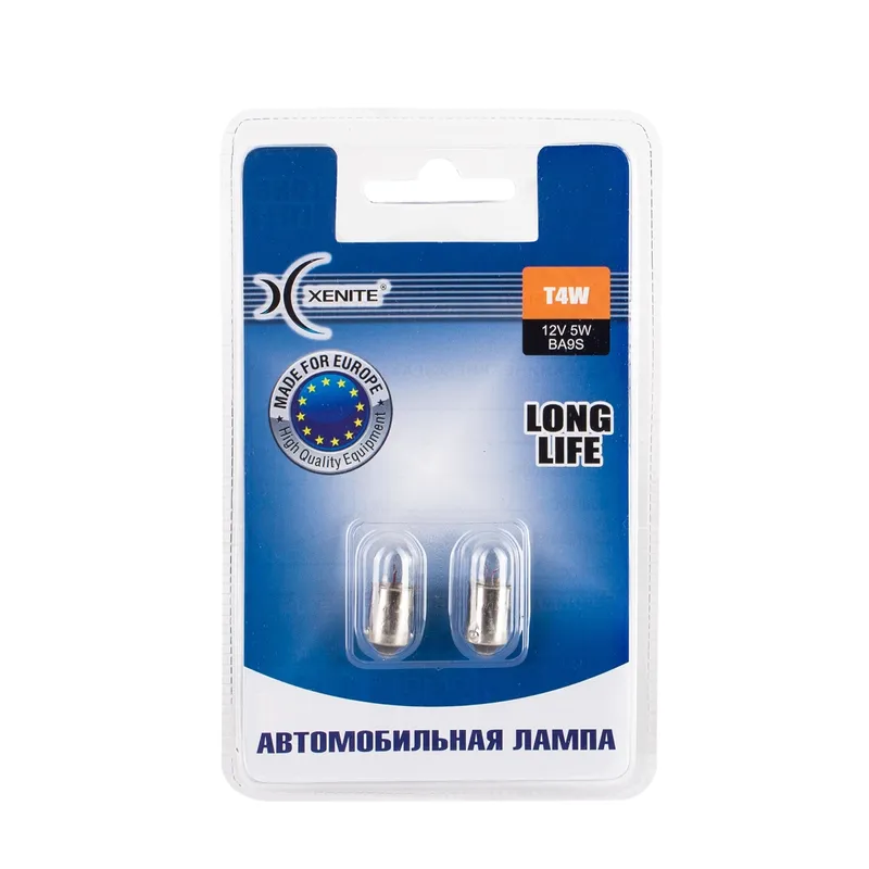 Лампа накаливания T4W BA9s 12v 5w (2шт) XENITE 1007124