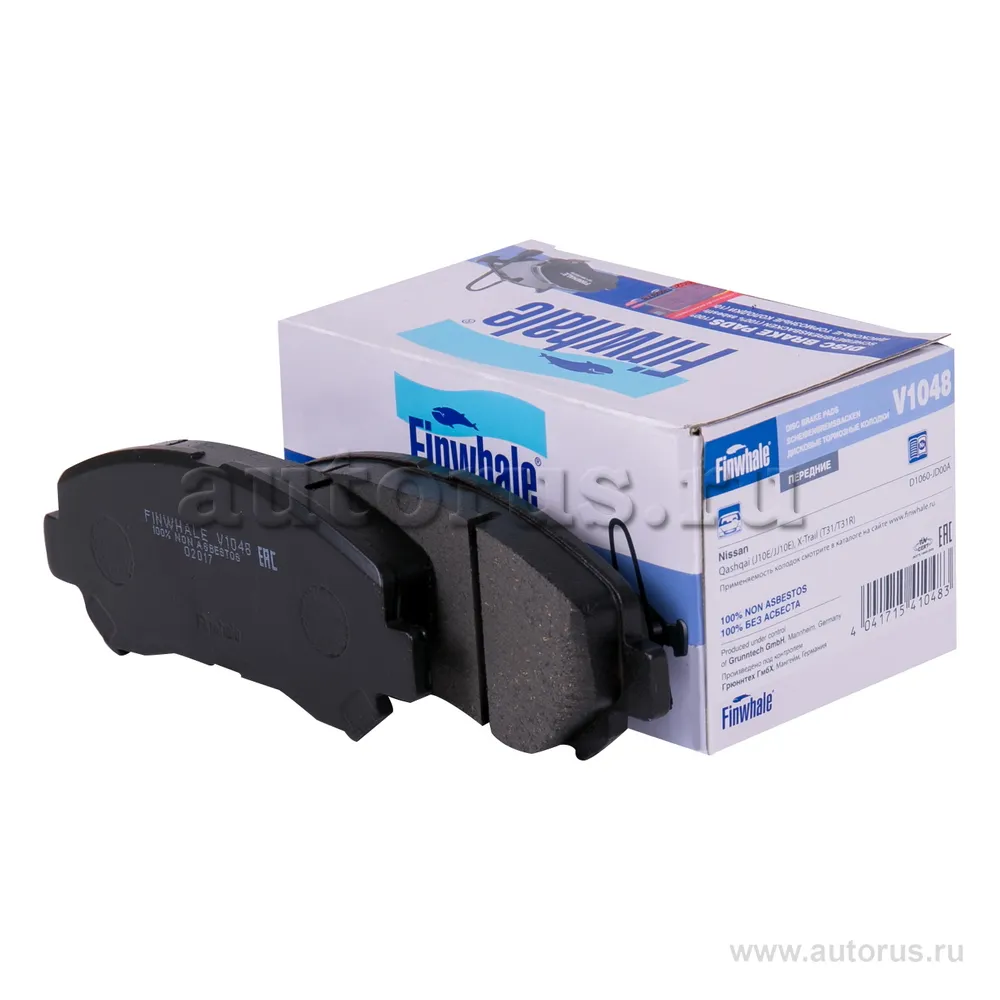 Колодки перед. дисковые Qashqai (J10E)07-13), X-Trail (T31)07-14), Mazda C FINWHALE V1048