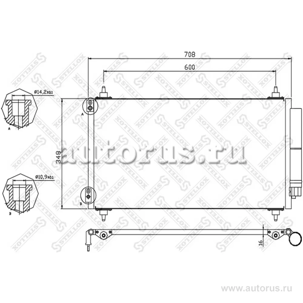 Радиатор кондиционера Citroen C8 2.2HDi 02> STELLOX 10-45410-SX