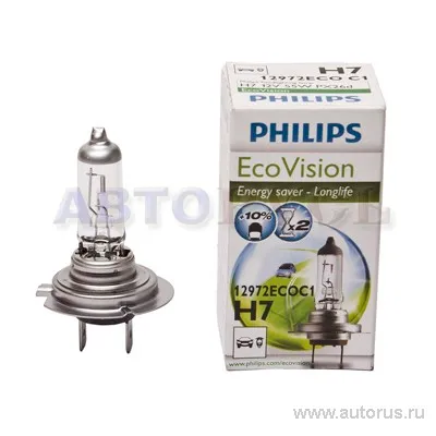 Лампа PHILIPS H7 55W EcoVision энергосберегающая 12972ECOC1