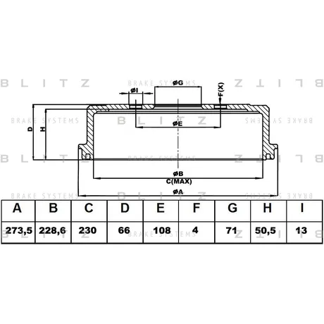 Барабан тормозной CITROEN Berlingo/Xsara/Picasso 96->PEUGEOT 305/306 BLITZ BT0111