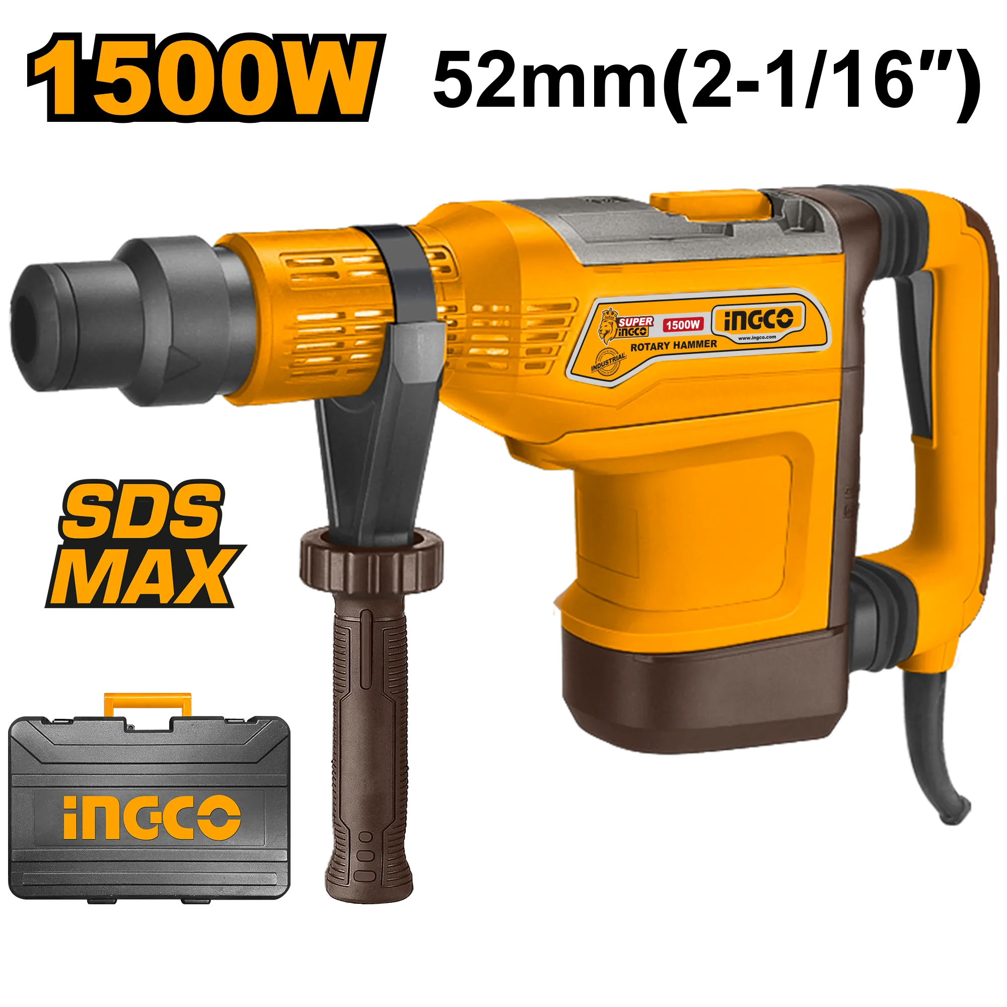 Перфоратор 1500 Вт SDS Max INDUSTRIAL INGCO RH1500528