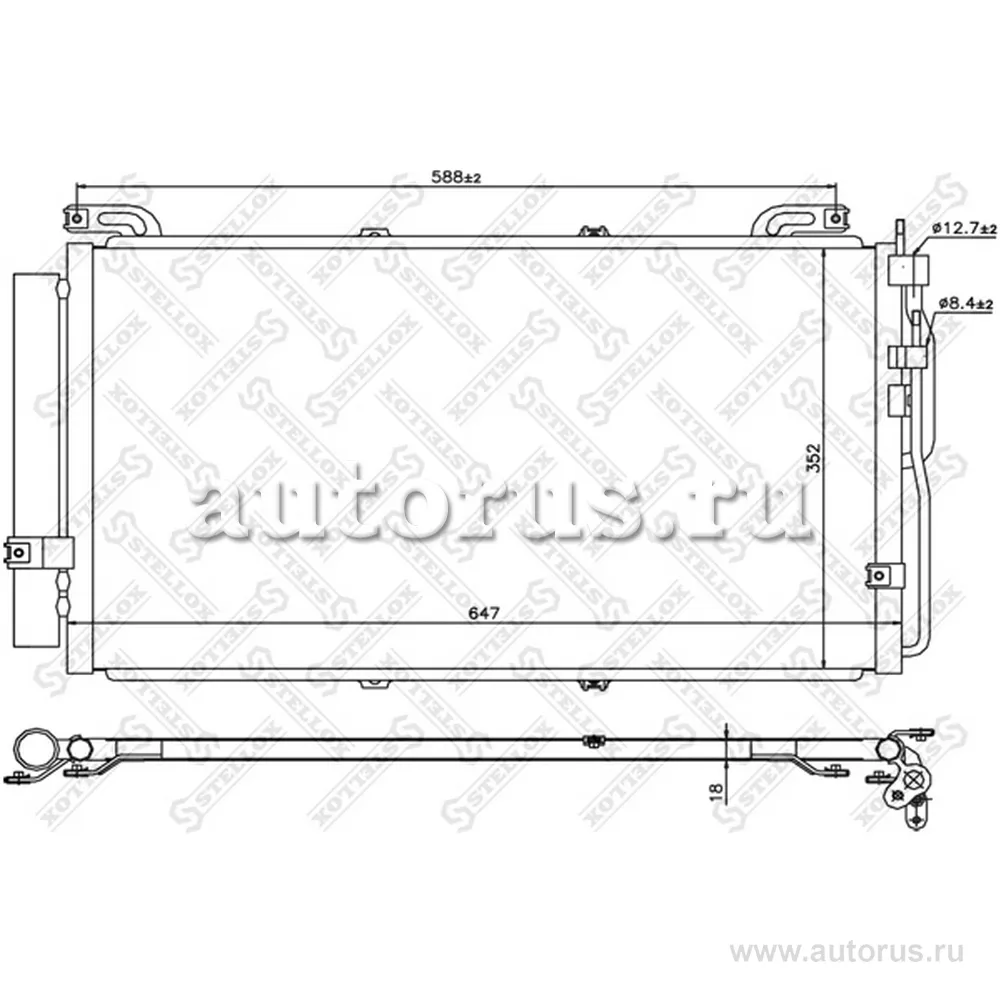 Радиатор конд. Hyundai Matri STELLOX 10-45103-SX