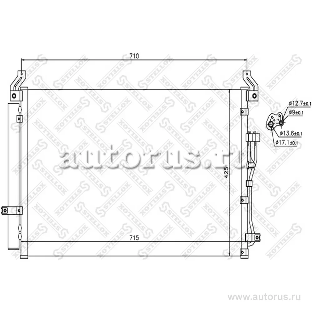 Радиатор кондиционера Hyundai ix55 3.0CRDi 08> STELLOX 10-45281-SX
