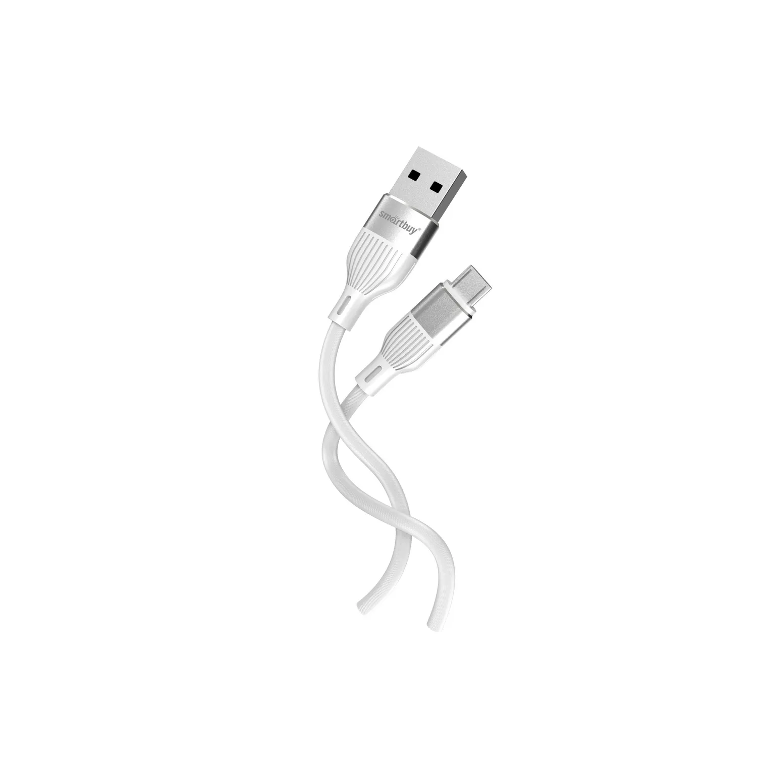 Кабель для зарядки и передачи данных S72 MICROUSB белый, 2.4 а, сил., 1м, SMARTBUY IK-12-S72W