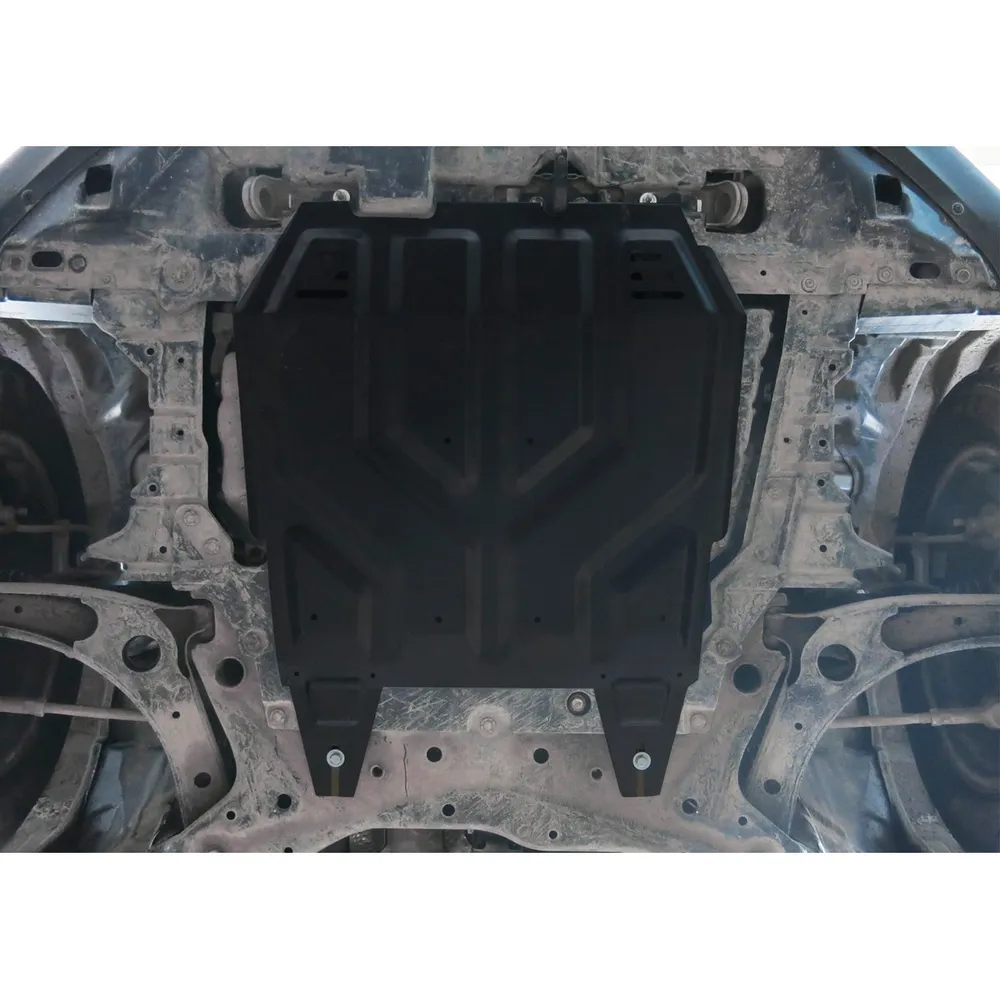 Защита картера + КПП + комплект крепежа, АвтоБРОНЯ, Сталь, Mitsubishi ASX; Mitsubishi Lancer Х; Mits Citroen, Mitsubishi, Peugeot C4 Aircross, C-Crosse АВТОБРОНЯ 111.04037.1