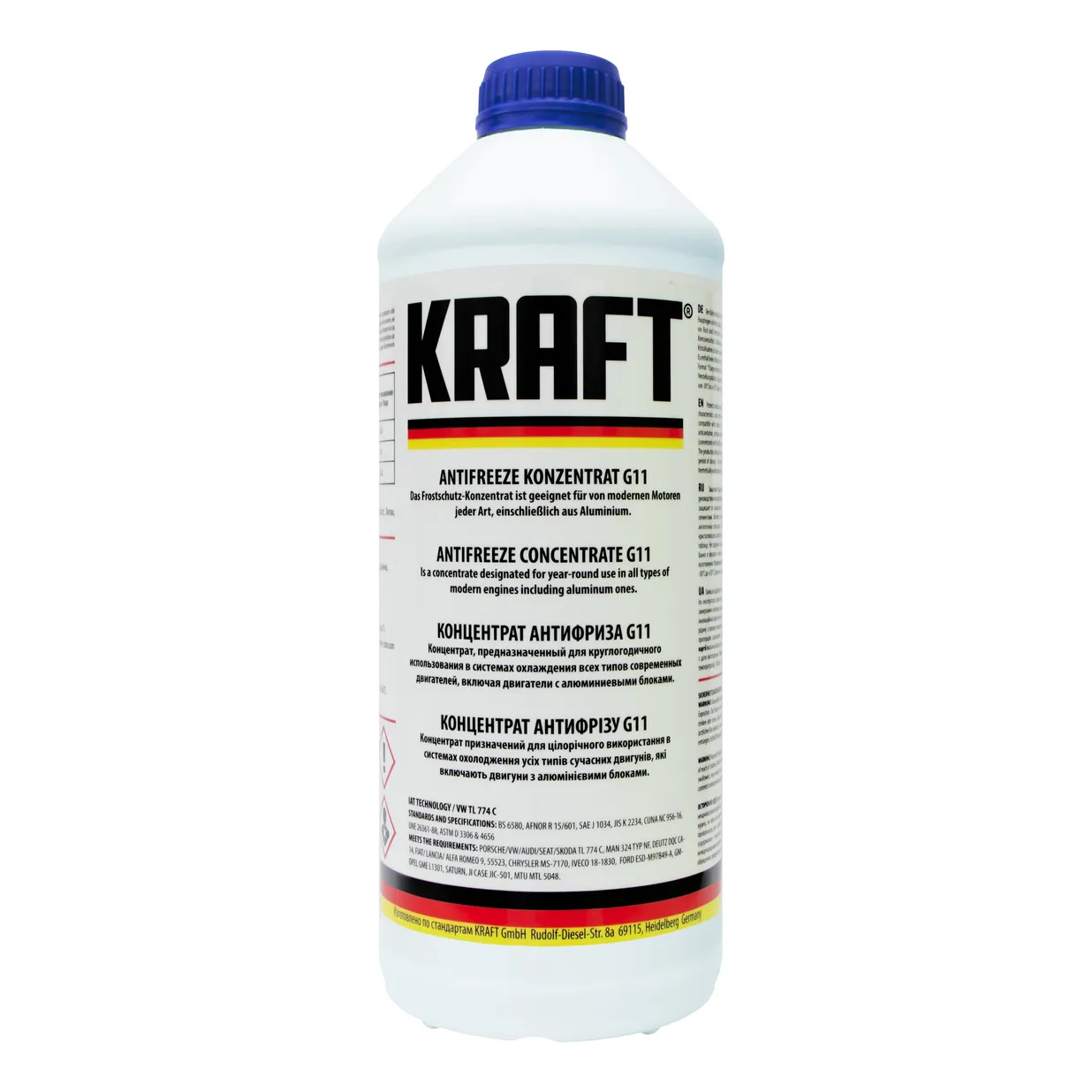 Антифриз KRAFT Antifreeze G11 концентрат синий 1,5 л KF101