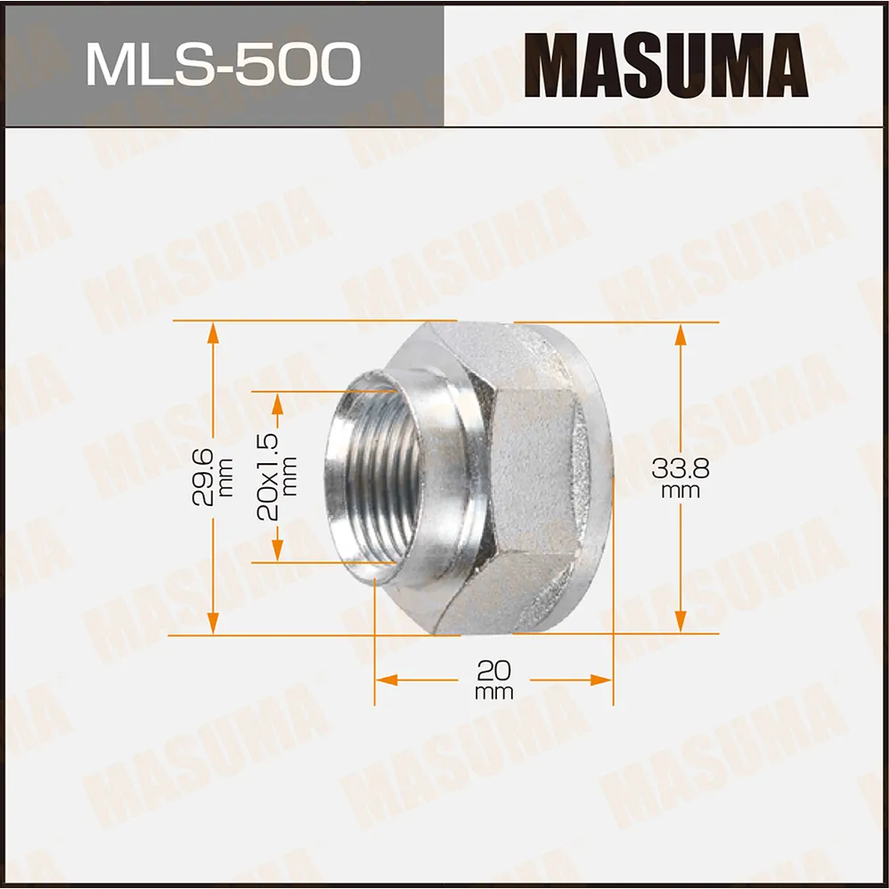 Гайка ШРУСа 20x1,5x20/ 28 MASUMA MLS-500