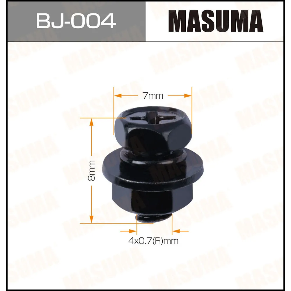 Болт с гайкой М 4x8x0.7 [15шт] MASUMA BJ004
