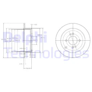 Диск тормозной задний DELPHI BG4097