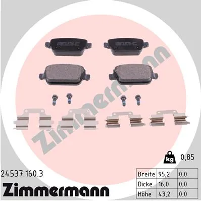 КОЛОДКИ ЗАД LROV FREELANDER 2 06- ZIMMERMANN 245371603