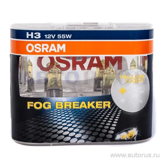 Лампа 12V H3 55W PK22s OSRAM FOG BREAKER 2 шт. DUOBOX 62151FBR-HCB