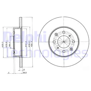 Диск тормозной передний ROVER 45200400 1.4-2.0D 95 DELPHI BG3262