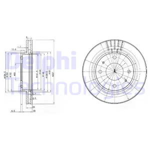 Диск тормозной (в упаковке 2 шт цена за 1 шт) DELPHI BG3750