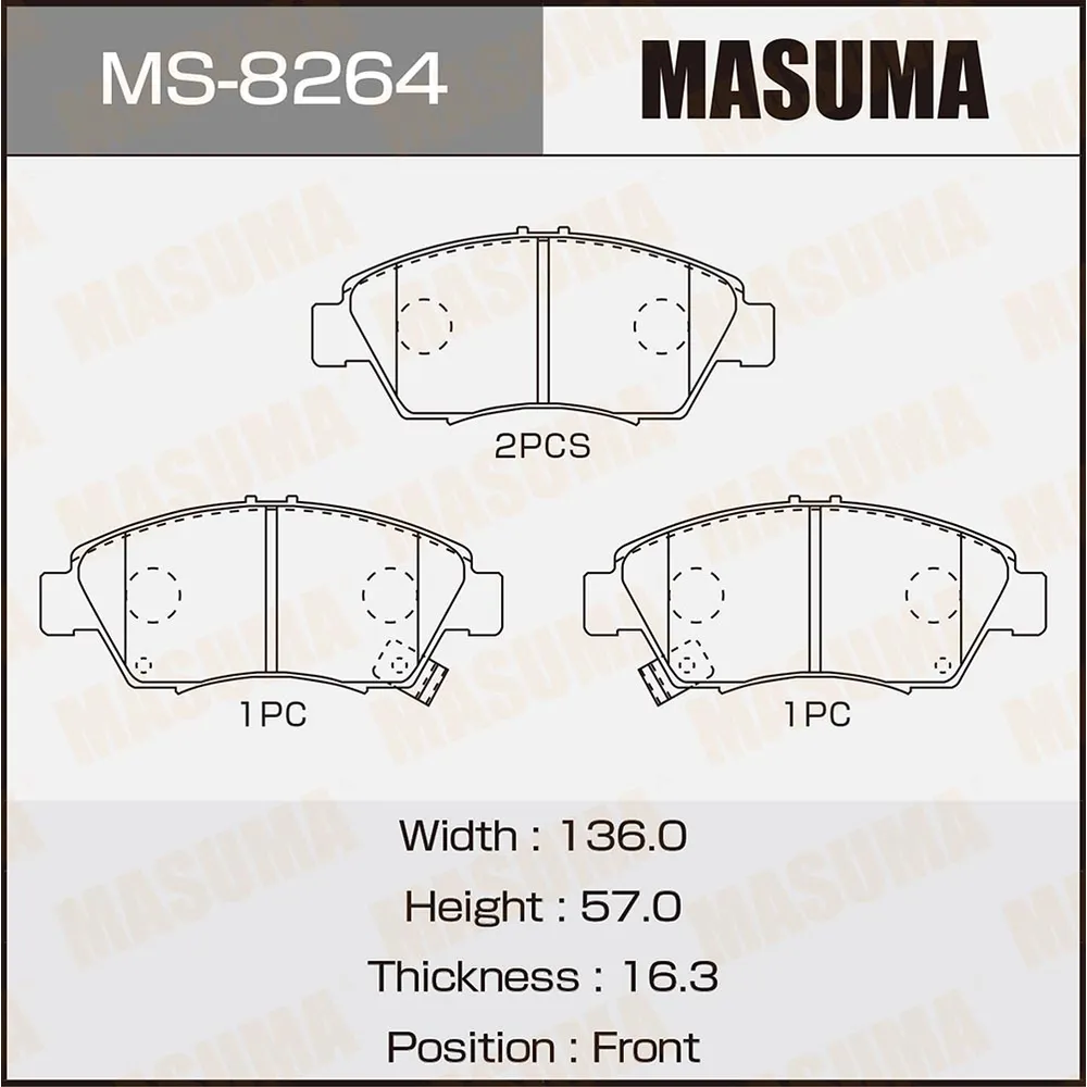 Колодки передние HONDA AIRWAVE MASUMA MS-8264