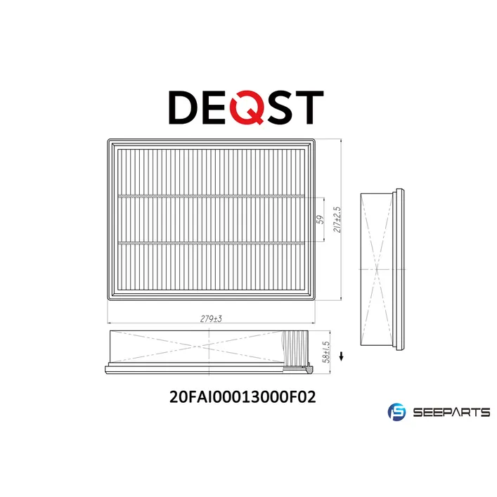 Фильтр воздушный, VW TRANSPORTER IV 90-03, TRANSPORTER IV 90-03, TRA DEQST 20FAI00013000