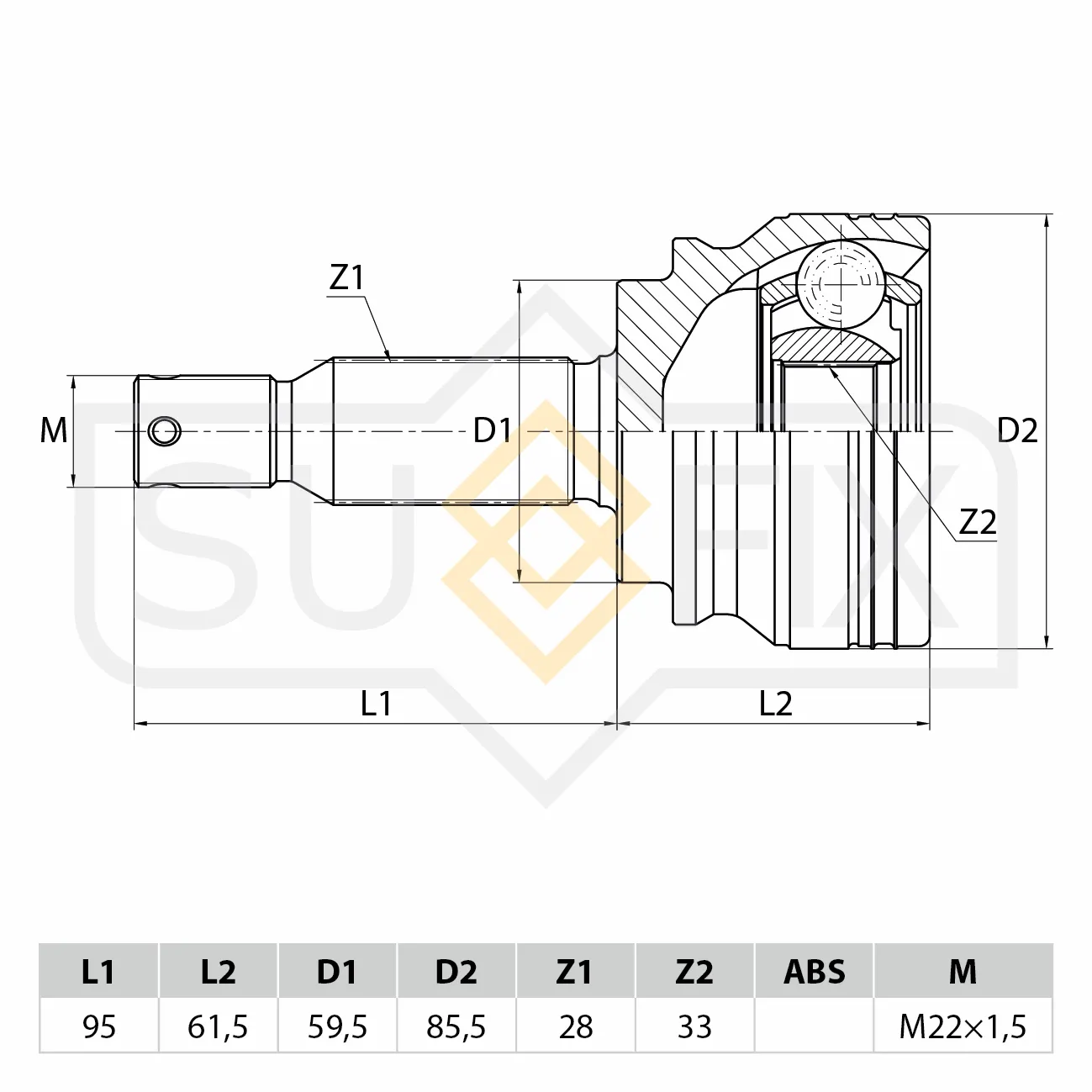 ШРУС SUFIX ST-1043