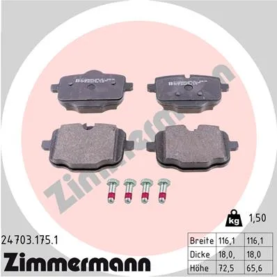 Колодки тормозные задние ZIMMERMANN 247031751